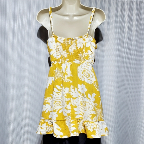 Wild Fable Golden Yellow Floral Ruffled Mini Dress (XL) - Picture 5 of 9
